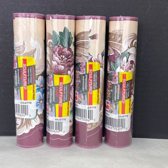 DW Kittrich Floral Prepasted Floral Wallborder Wallpaper Juliette 4 Rolls New - Picture 3 of 9